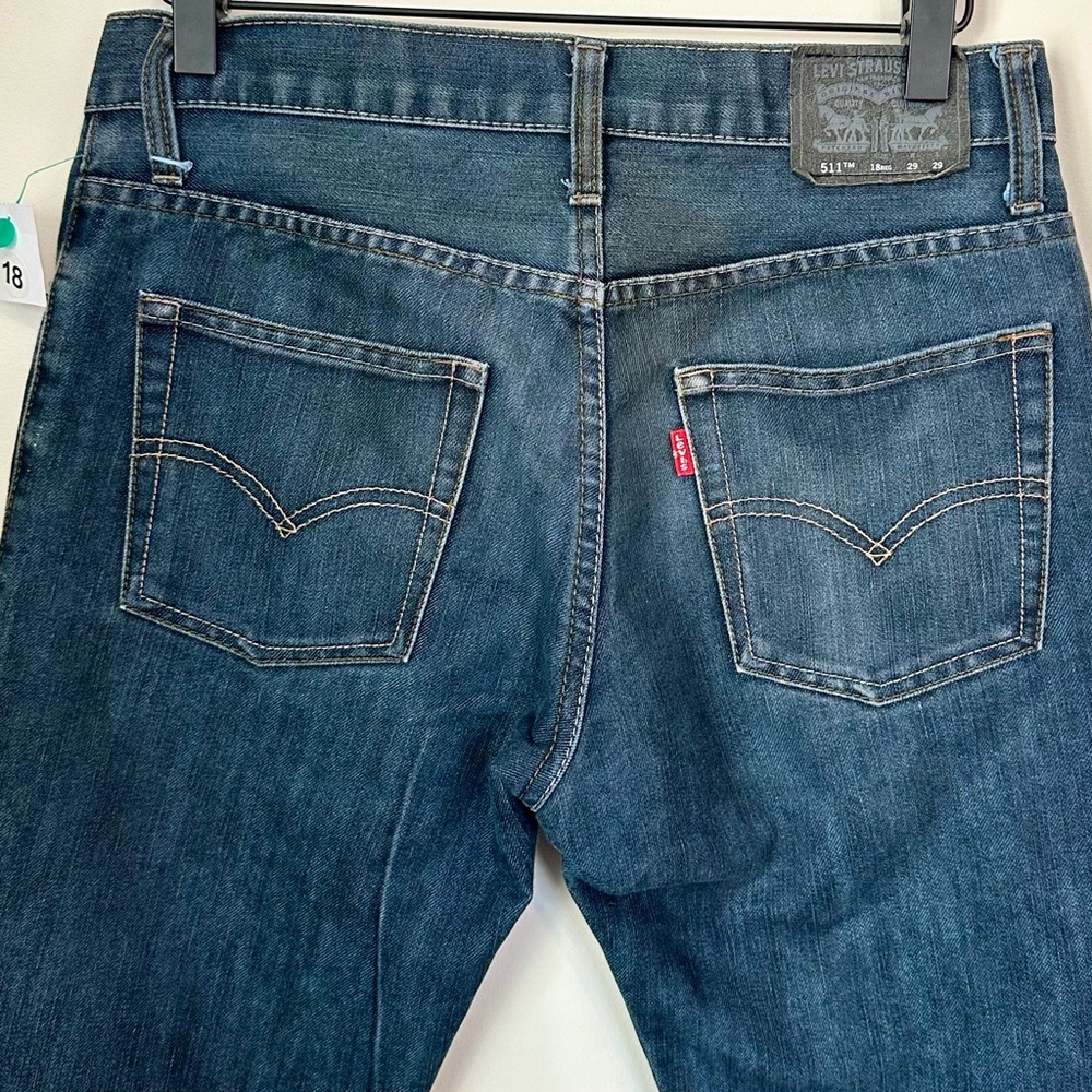 Levi's Men's Blue 511 Slim Straight Jeans - Picture 6 of 7